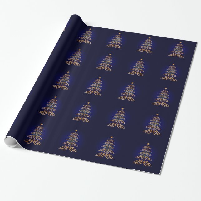 Papier Cadeau Papier d'enveloppement de l'arbre de Noël de la cl (Déroulé)