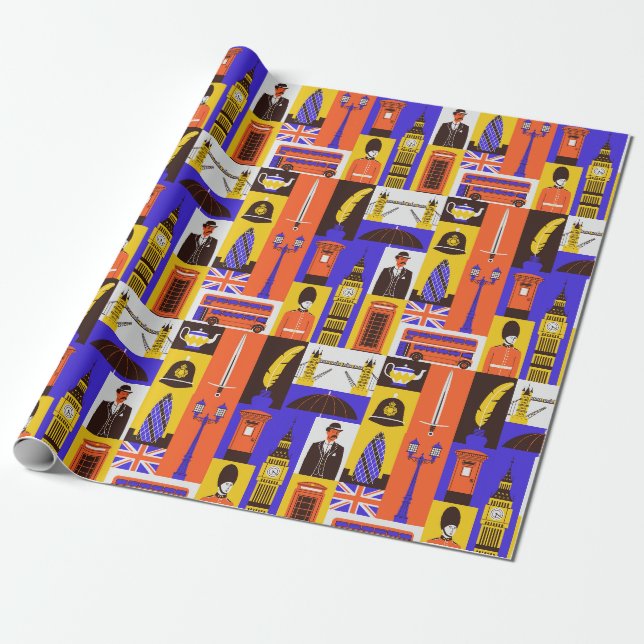 Papier Cadeau Papier d'enveloppement de Londres (Déroulé)