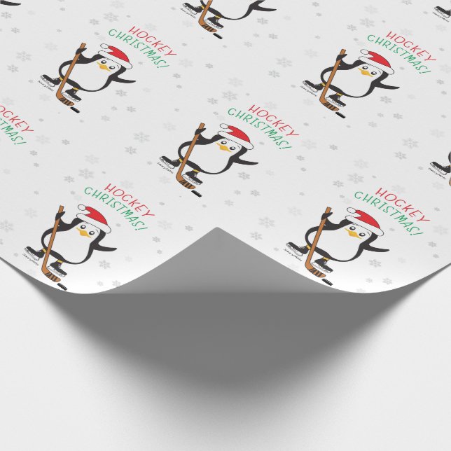 Papier Cadeau Papier d'enveloppement de manchot de Noël de hocke (Coin)