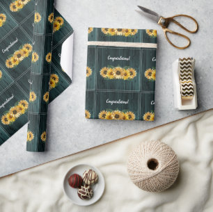 Papier Cadeau Papier d'enveloppement de Mariage de tournesol Tur