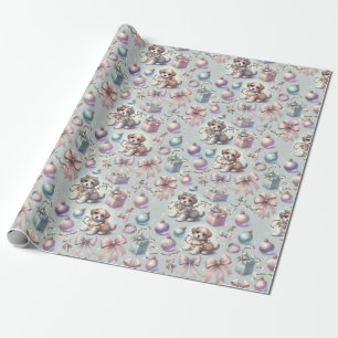 Papier Cadeau Papier d'enveloppement de marionnettes et de ruban