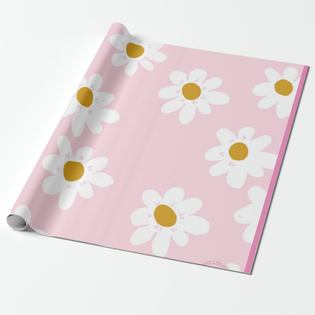 Papier Cadeau Papier d'enveloppement de marmite rose (Déroulé)