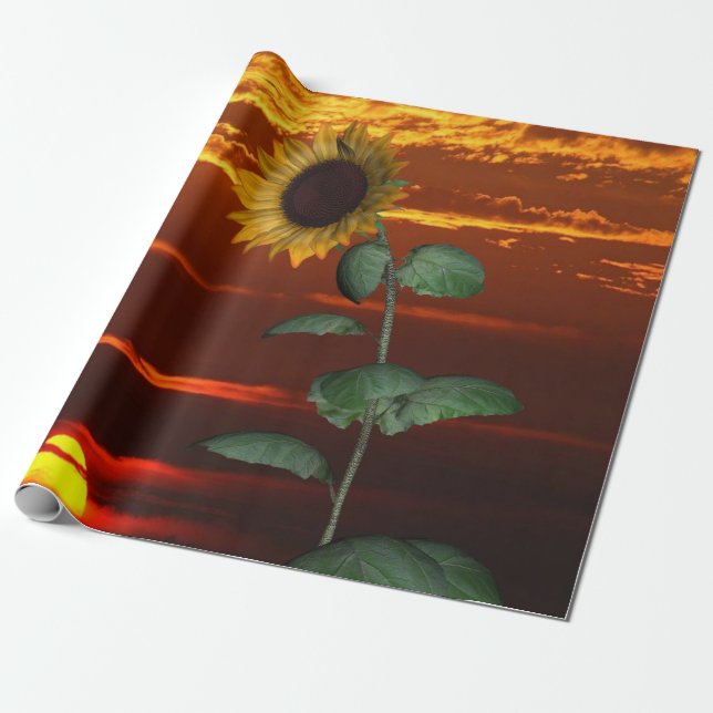 Papier Cadeau Papier d'enveloppement de matte de tournesol (Déroulé)