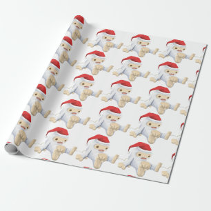 Papier Cadeau Papier d'enveloppement de matte père Noël Yeti, 30