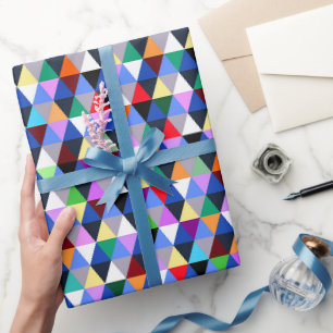 Papier Cadeau Papier d'enveloppement de motifs géométriques colo