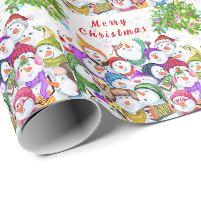 Papier Cadeau Papier d'enveloppement de neige de Noël (Coin rond)