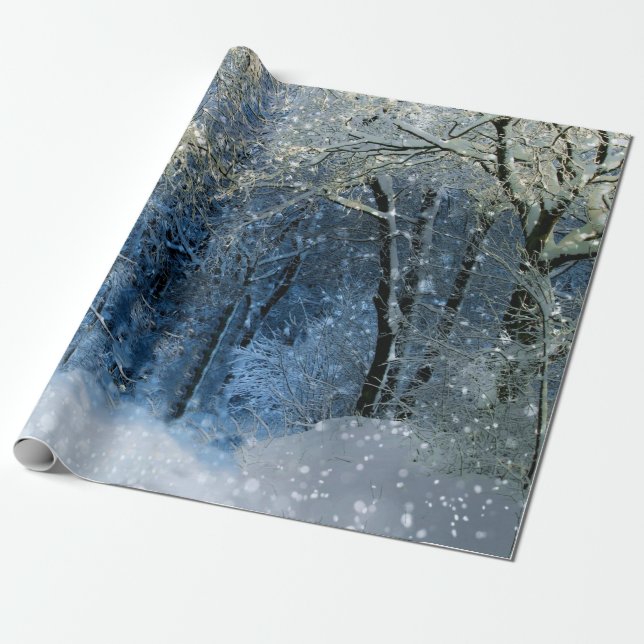 Papier Cadeau Papier d'enveloppement de neige magique (Déroulé)