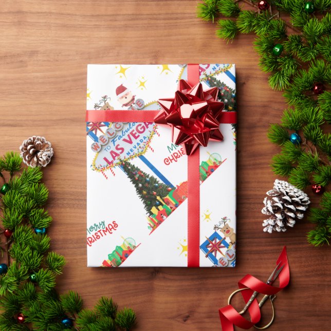 Papier Cadeau Papier d'enveloppement de Noël à Las Vegas (Cadeau de vacances)