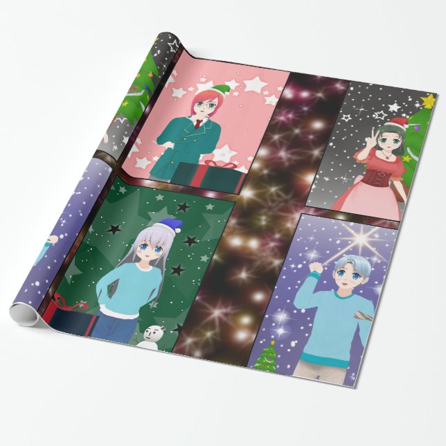 Papier Cadeau Papier d'enveloppement de Noël à thème Anime (Déroulé)