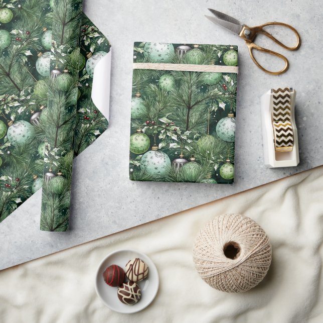 Papier Cadeau Papier d'enveloppement de Noël Aquarelle (Artisanat)