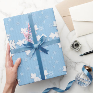 Papier Cadeau Papier d'enveloppement de Noël avec flocons de nei