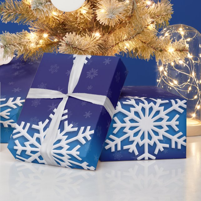 Papier Cadeau Papier d'enveloppement de Noël avec flocons de nei (Vacances)