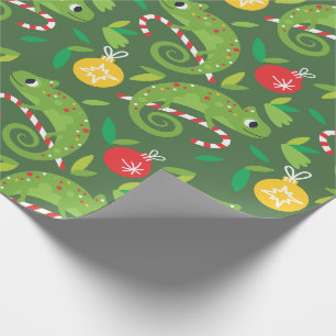 Papier Cadeau Papier d'enveloppement de Noël Chameleon