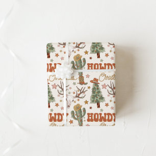 Papier Cadeau Papier d'enveloppement de Noël Cowboy Enveloppem
