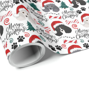 Papier Cadeau Papier d'enveloppement de Noël de caniche