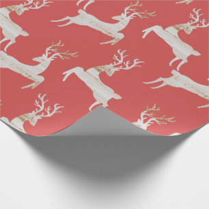 Papier Cadeau Papier d'enveloppement de Noël de cerfs de bois ru