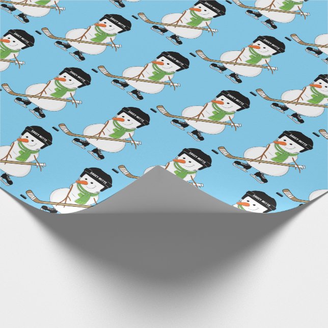 Papier Cadeau Papier d'enveloppement de Noël de Hockey Snowman (Coin)