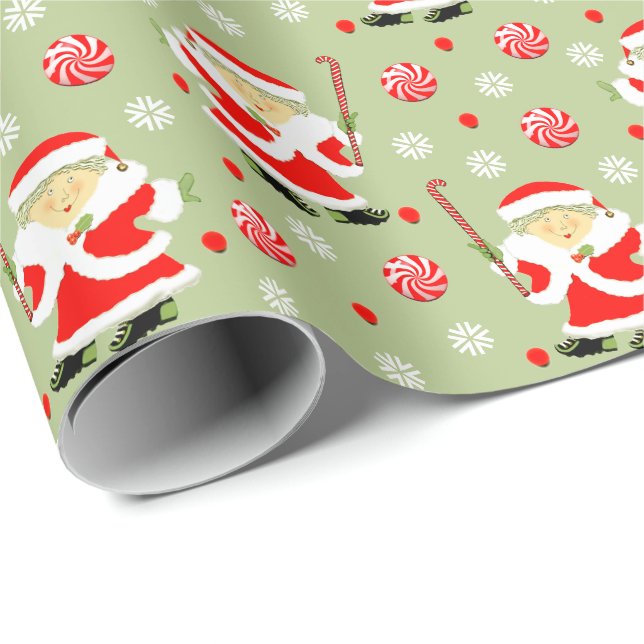Papier Cadeau Papier d'enveloppement de Noël de hockey sur gazon (Coin rond)