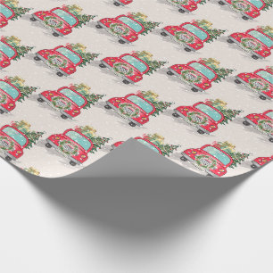 Papier Cadeau Papier d'enveloppement de Noël de la voiture Santa