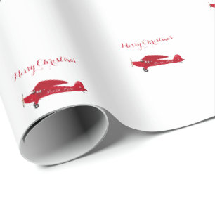 Papier Cadeau Papier d'enveloppement de Noël de l'avion du Pôle 