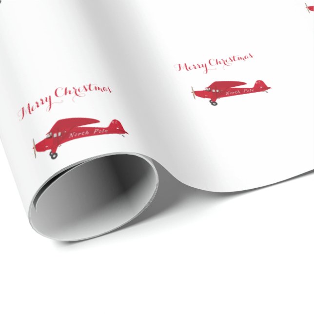 Papier Cadeau Papier d'enveloppement de Noël de l'avion du Pôle  (Coin rond)