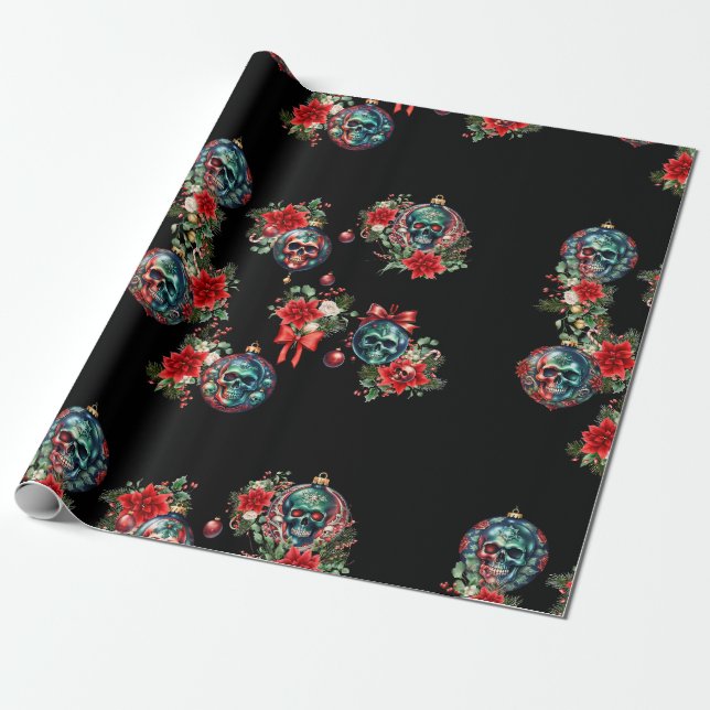 Papier Cadeau Papier d'enveloppement de Noël de l'ornement du cr (Déroulé)