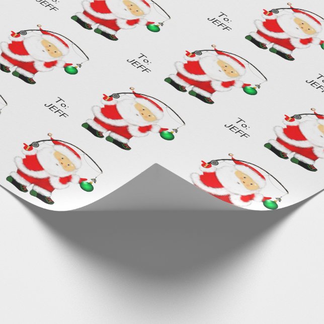 Papier Cadeau Papier d'enveloppement de Noël de pêche (Coin)