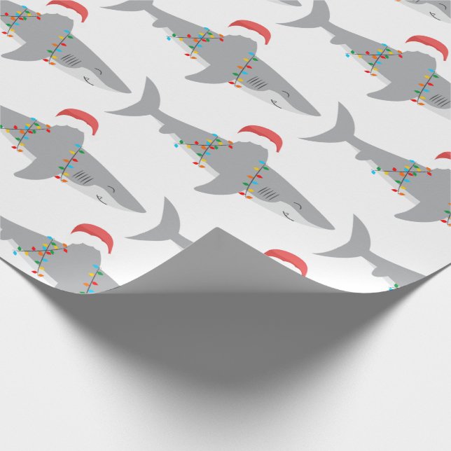 Papier Cadeau Papier d'enveloppement de Noël de requin drôle (Coin)