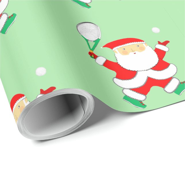 Papier Cadeau Papier d'enveloppement de Noël de Tennis (Coin rond)