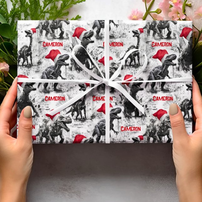 Papier Cadeau Papier d'enveloppement de Noël Dinosaure personnal (Créateur téléchargé)