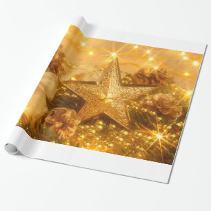 Papier Cadeau Papier d'enveloppement de Noël doré