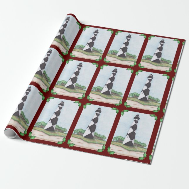 Papier Cadeau Papier d'enveloppement de Noël du phare de Cape Lo (Déroulé)