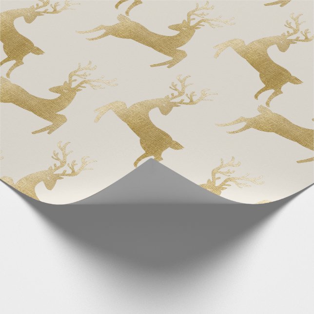 Papier Cadeau Papier d'enveloppement de Noël Elegant Gold Deer (Coin)