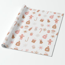 Papier d'enveloppement de Noël en pain d'épices ne