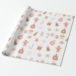 Papier Cadeau Papier d'enveloppement de Noël en pain d'épices ne