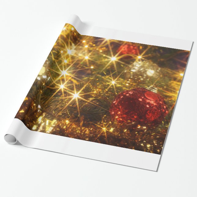 Papier Cadeau Papier d'enveloppement de Noël étincelant (Déroulé)