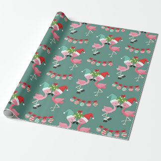Papier Cadeau Papier d'enveloppement de Noël Flamant rose rose