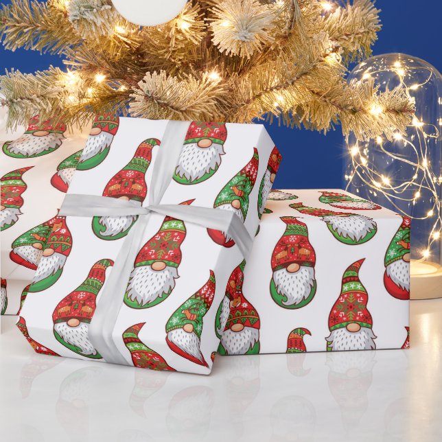 Papier Cadeau Papier d'enveloppement de Noël Gnome (Vacances)