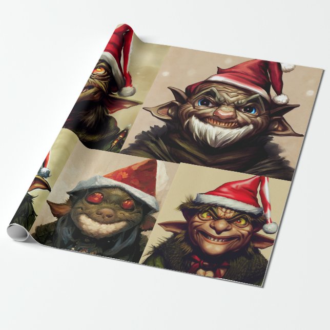 Papier Cadeau Papier d'enveloppement de Noël Goblin (Déroulé)