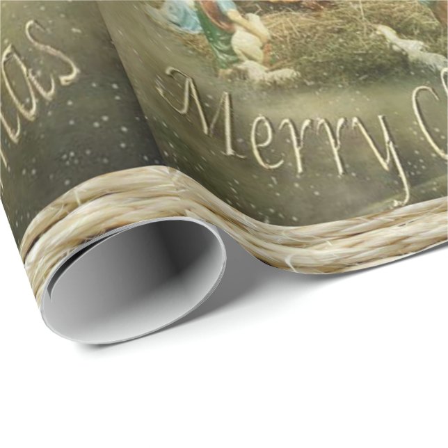 Papier Cadeau Papier d'enveloppement de Noël Jésus (Coin rond)