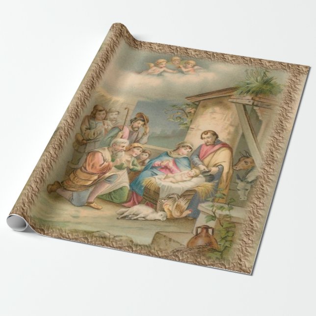 Papier Cadeau Papier d'enveloppement de Noël Jésus (Déroulé)