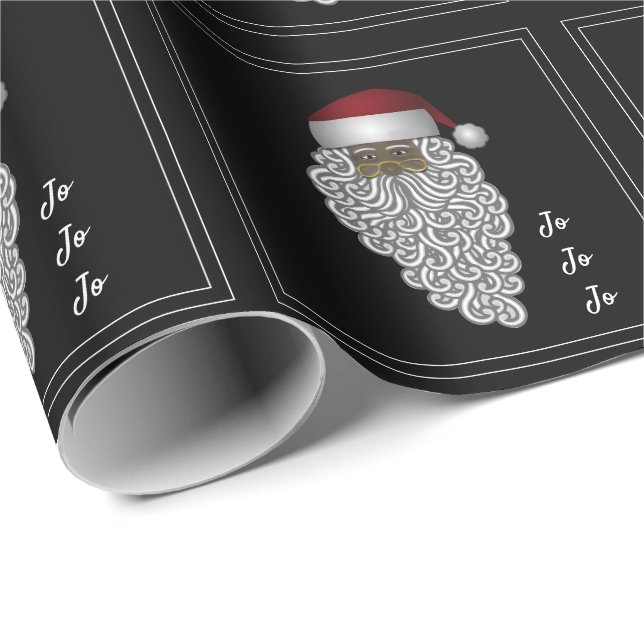 Papier Cadeau Papier d'enveloppement de Noël Latino Père Noël Jo (Coin rond)