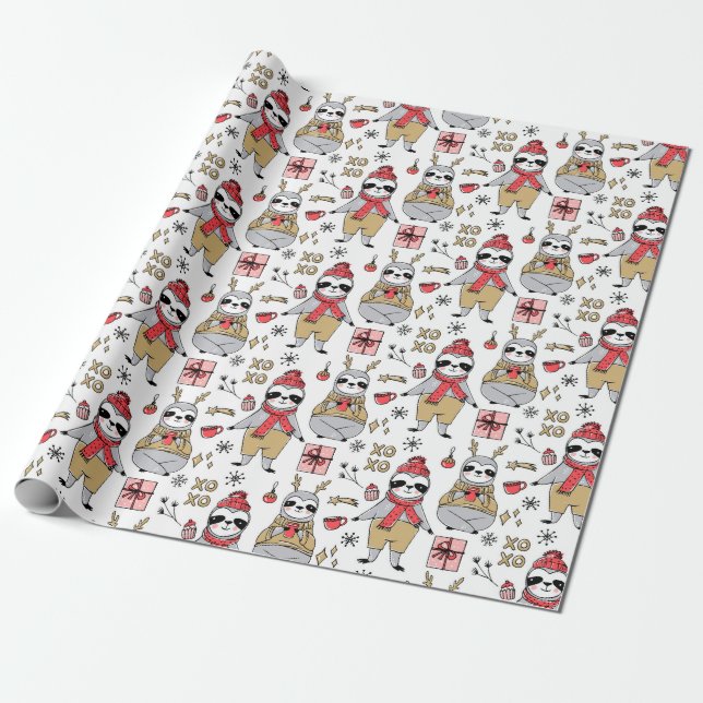Papier Cadeau Papier d'enveloppement de Noël mignon (Déroulé)