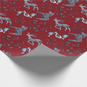 Papier Cadeau Papier d'enveloppement de Noël Motif nordique