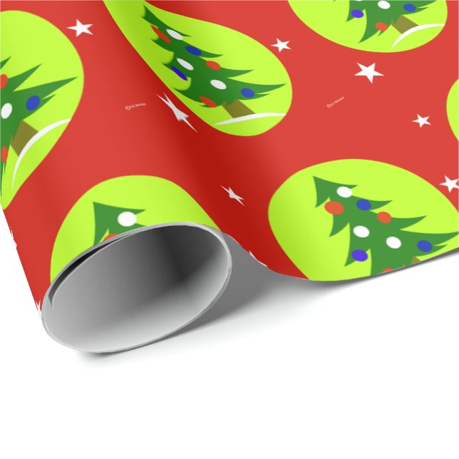 Papier Cadeau Papier d'enveloppement de Noël patriotique (Coin rond)