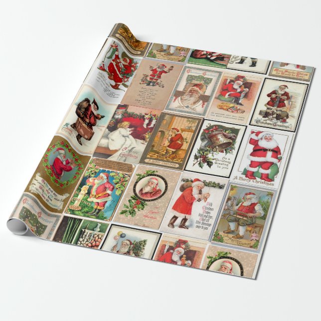 Papier Cadeau Papier d'enveloppement de Noël père Noël (Déroulé)