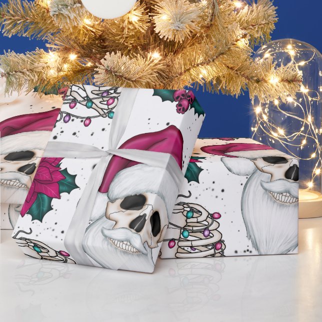 Papier Cadeau Papier d'enveloppement de Noël père Noël Skull (Vacances)
