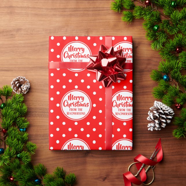 Papier Cadeau Papier d'enveloppement de Noël Pois rouge (Cadeau de vacances)
