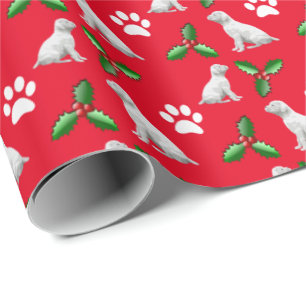 Papier Cadeau Papier d'enveloppement de Noël pour chien de boxe 