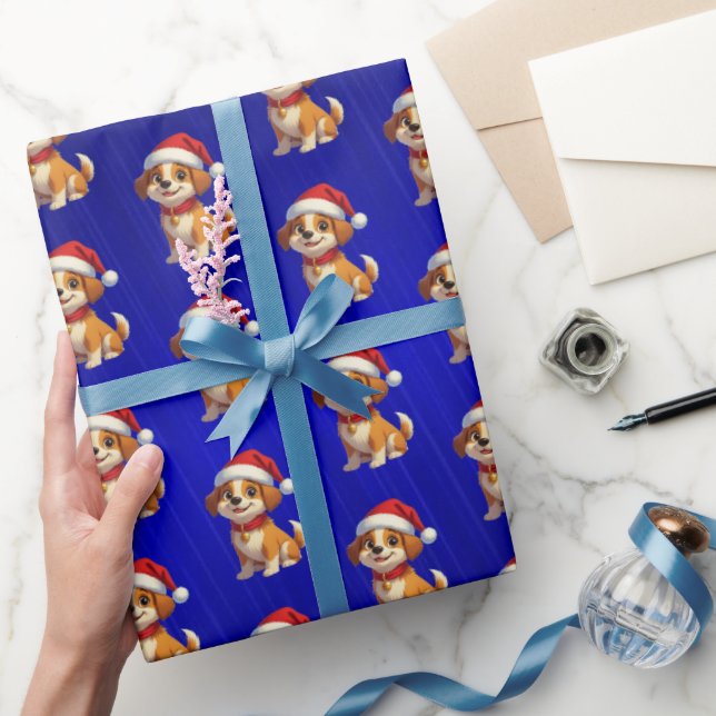 Papier Cadeau Papier d'enveloppement de Noël pour chien de caric (Cadeaux)